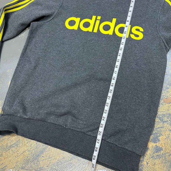 Adidas Originals Pull Over Crew Neck Sweater G69724 Large Grey Yellow - Picture 6 of 7